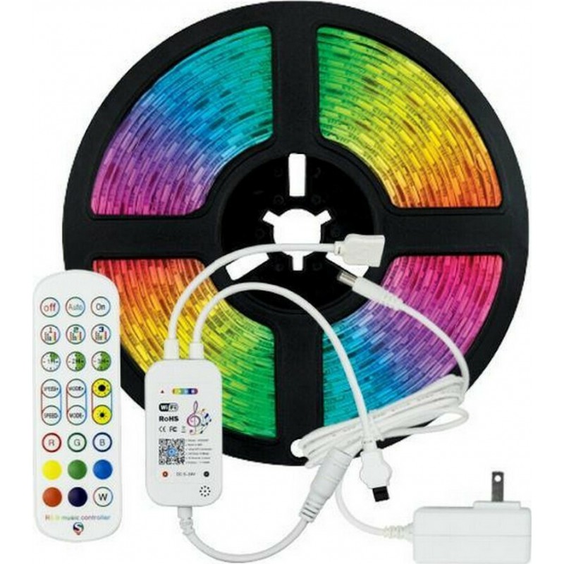 Eurolamp 145-70043 Ταινία Led RGB 5 Μέτρων με Τηλεχειριστήριο- WIFI και Μουσική